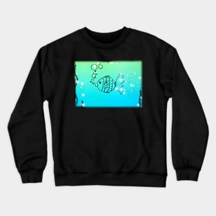 Fish Underwater Doodle Crewneck Sweatshirt